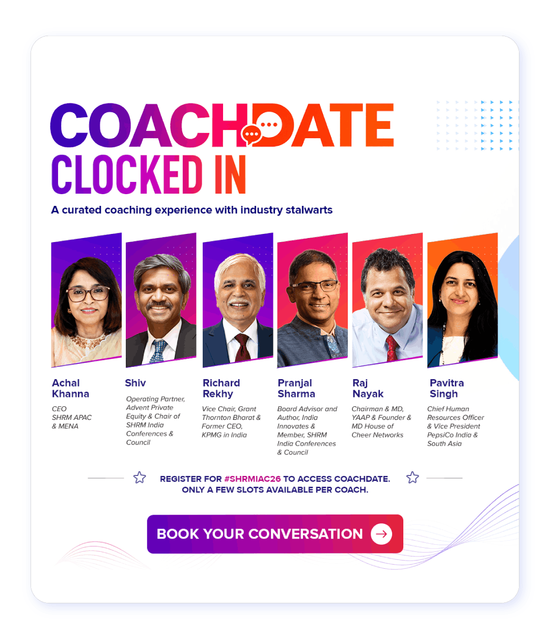 Book your Coach Date at SHRM India Annual Conference 2026