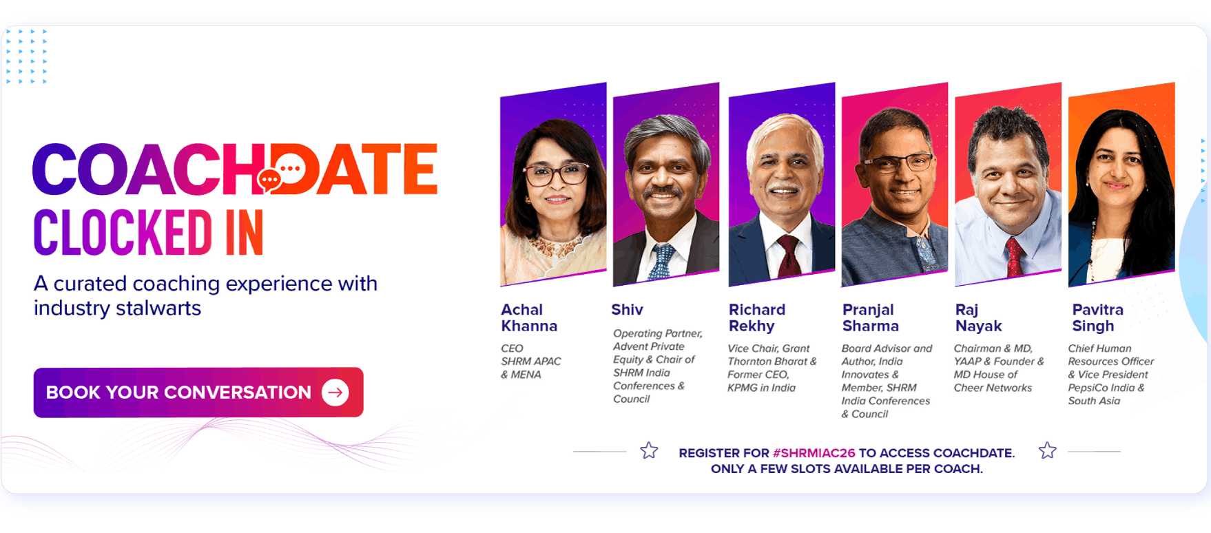 Book your Coach Date at SHRM India Annual Conference 2026