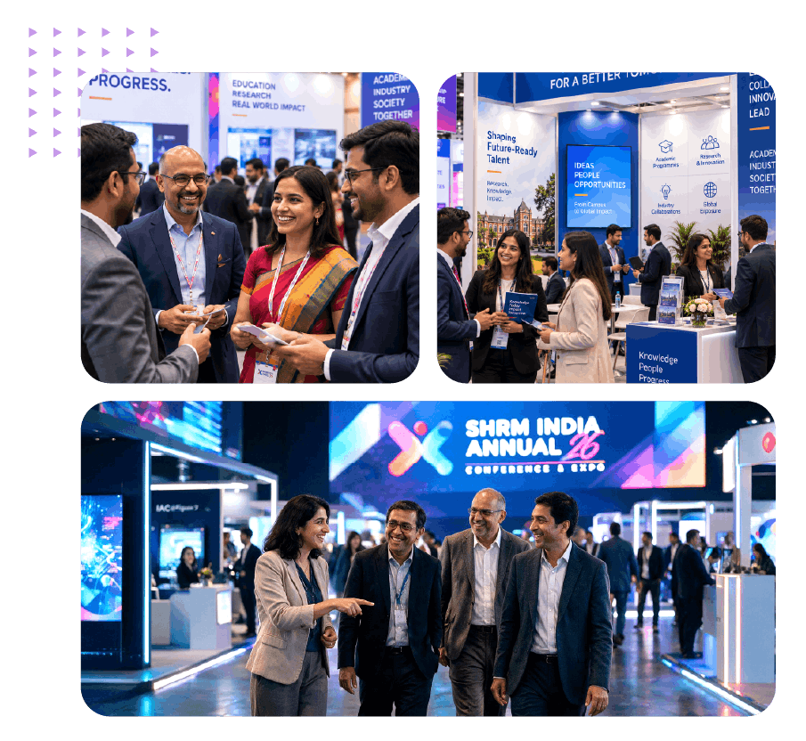 Industry leaders networking at the Academia Pavilion